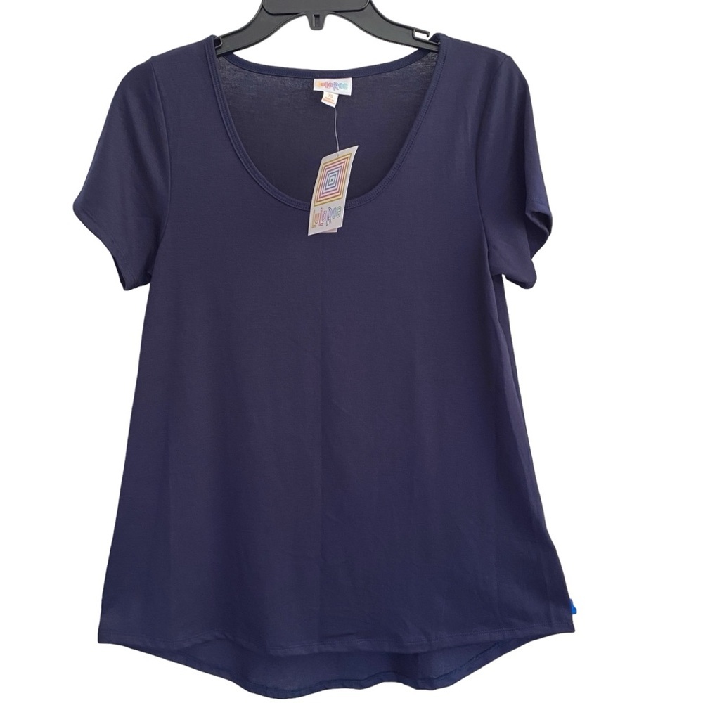 LuLaRoe Short Sleeve Scoop Neck Tee in Navy Blue XS New With Tags